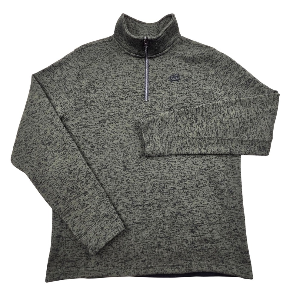 Cinch Quarter Zip Pullover‎ Sweater Heathered Olive Green MWK1080012 Mens Medium